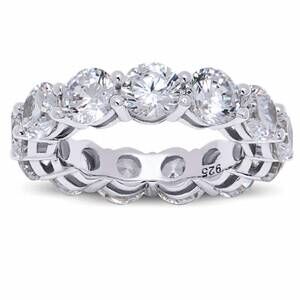 NEW STARLETTE women's evelyn eternity ring in silver